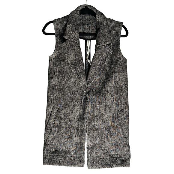 Lululemon Sz 2 Blazer Vest Burlap Texture Black Dune French Terry‎ Soft Stretchy - Picture 4 of 12